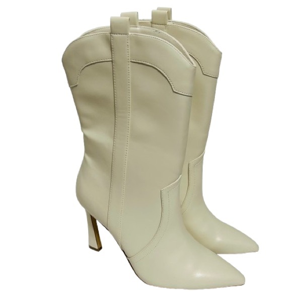 Madden Girl, Women's River Flare Heel Western Dress Booties, Size 10M Color Ecru - Picture 2 of 15